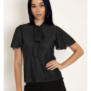 Midnight Flouncy Top